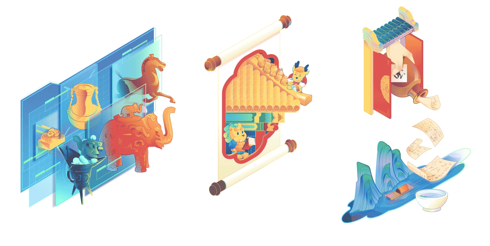 2019TGC腾讯数字文创节插画（图ZMjE1MTM3MDMy） - 商业插画 - 站酷设计师欧文VincyOw原创素材 - 站酷ZCOOL