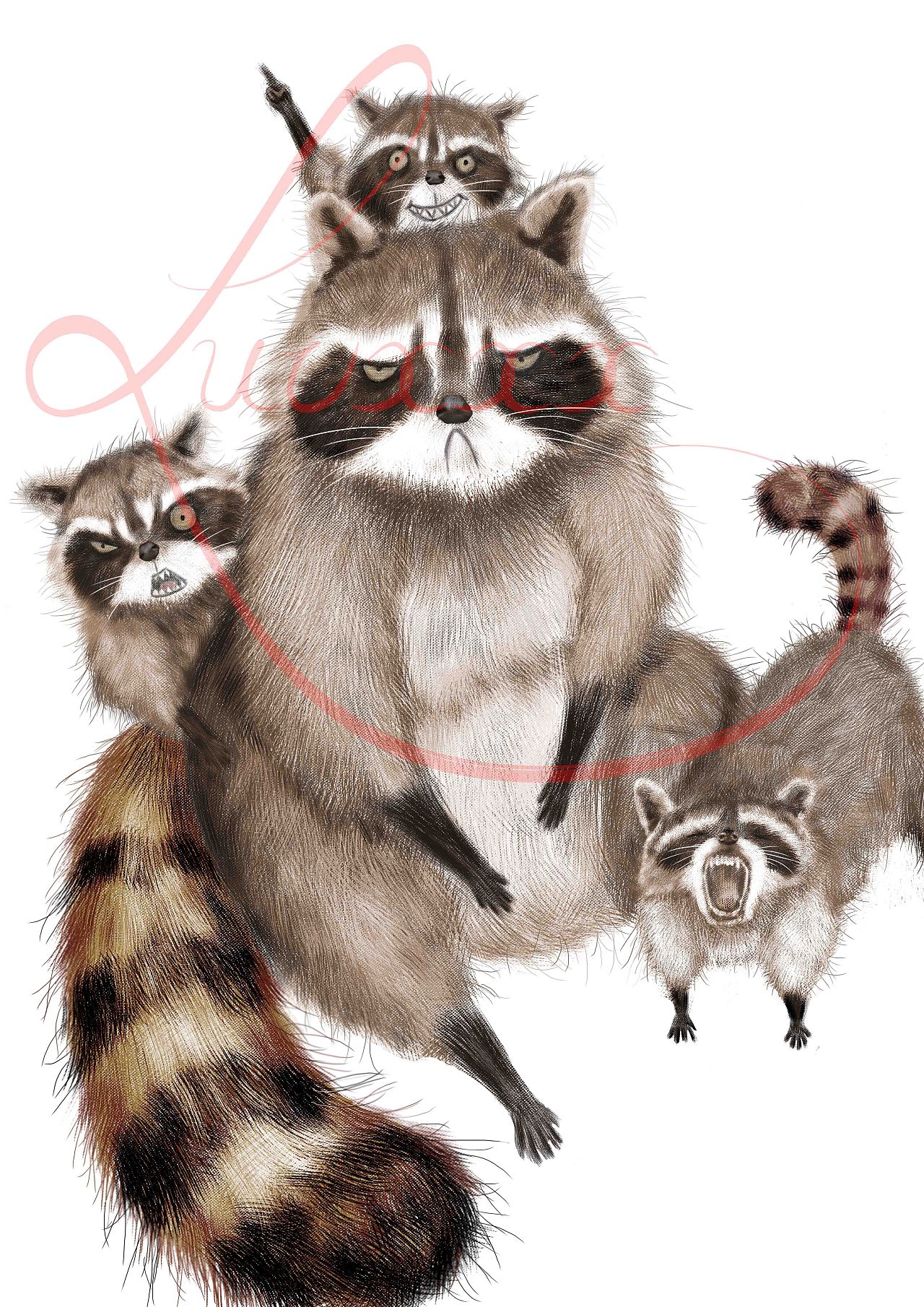 浣熊|插画|儿童插画|luvxxx - 原创作品 - 站酷 (zcool)