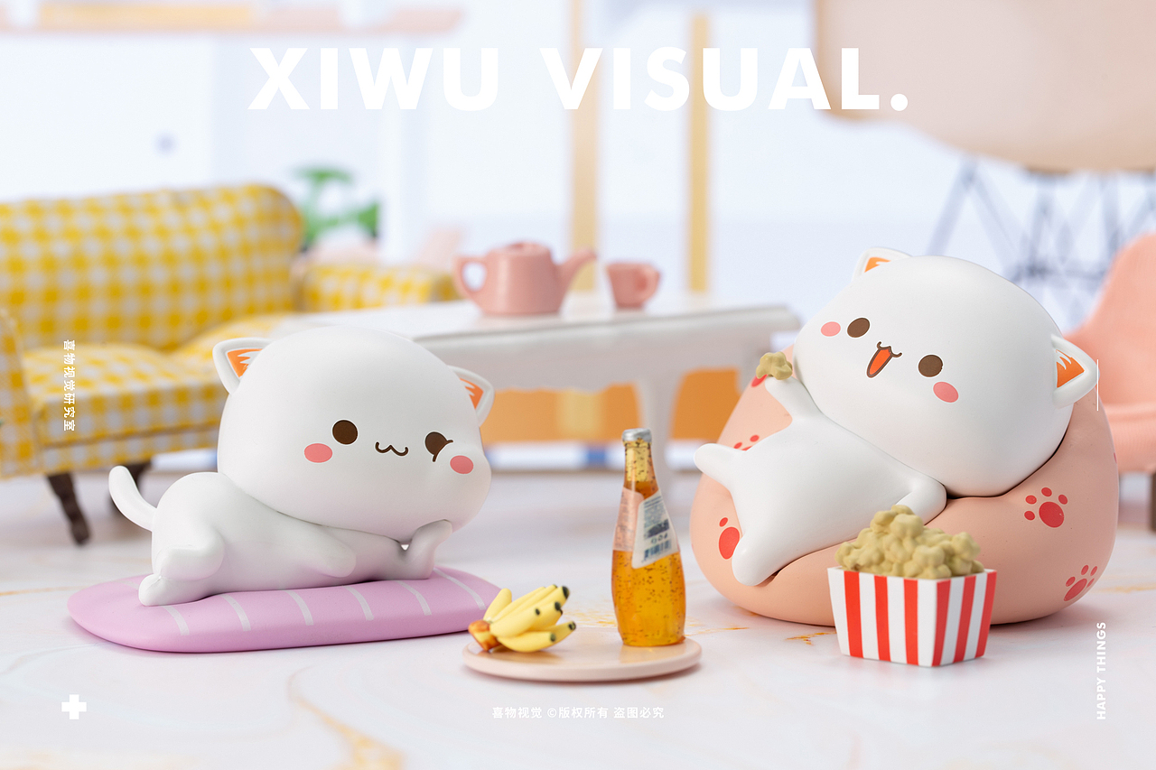 蜜桃猫潮玩盲盒 × 喜物视觉