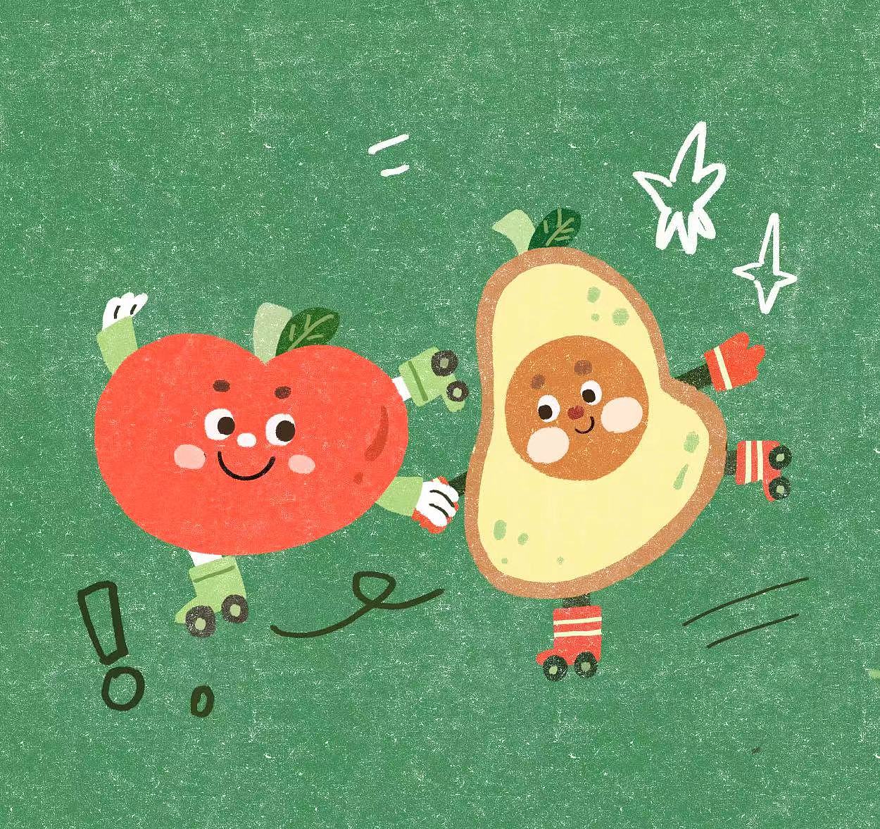 儿童插画|扁平肌理