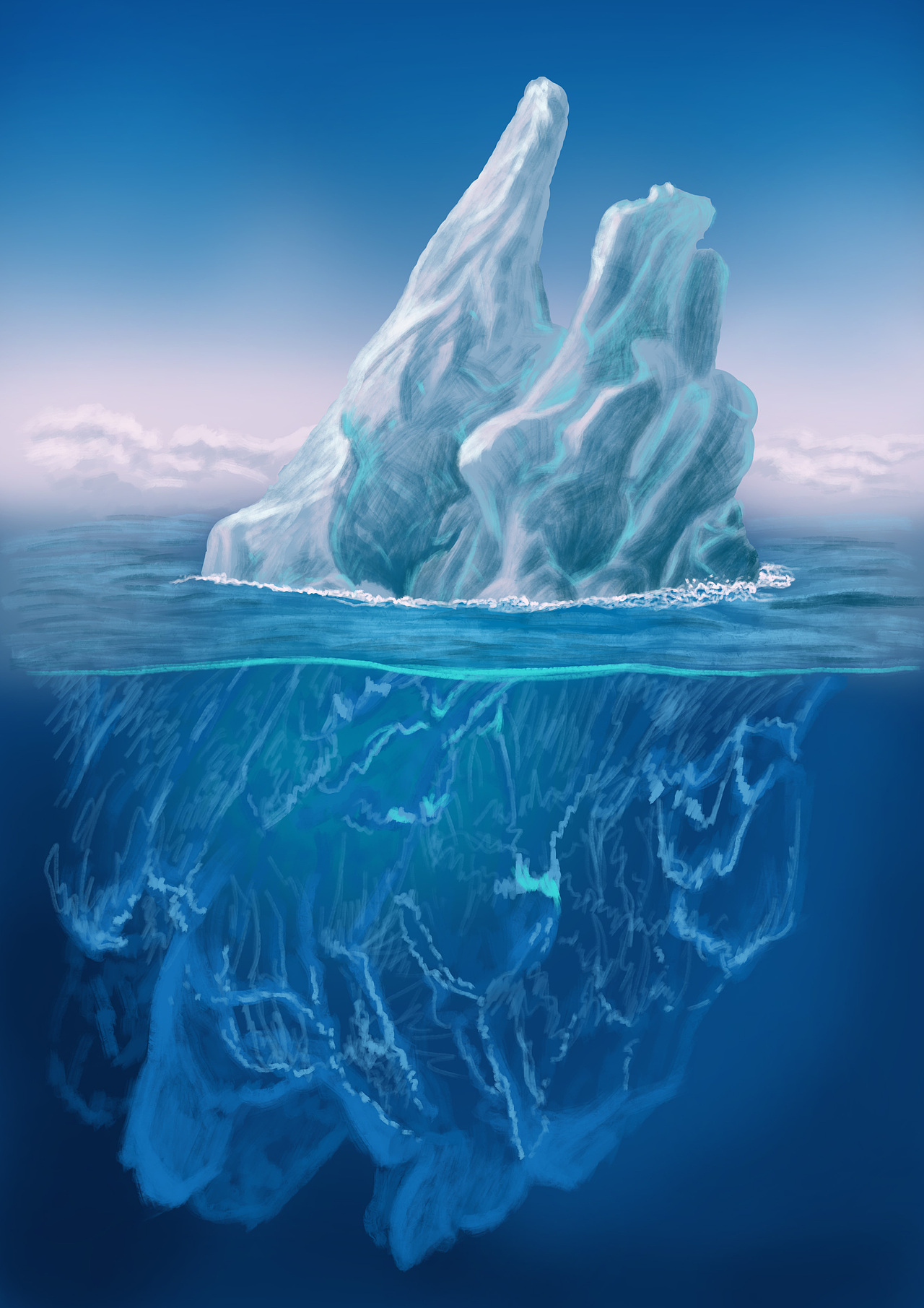 冬日插画-冰川