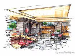 四方手绘室内设计手绘作品