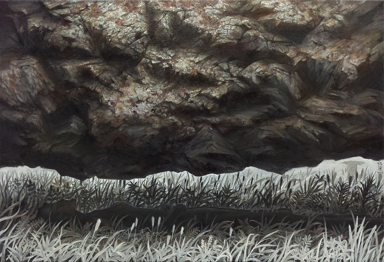 《心上之石》80×10cm 布面油画<br>那些灿烂的光亮有