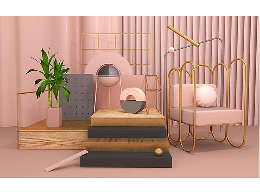 孟菲斯风C4D作品