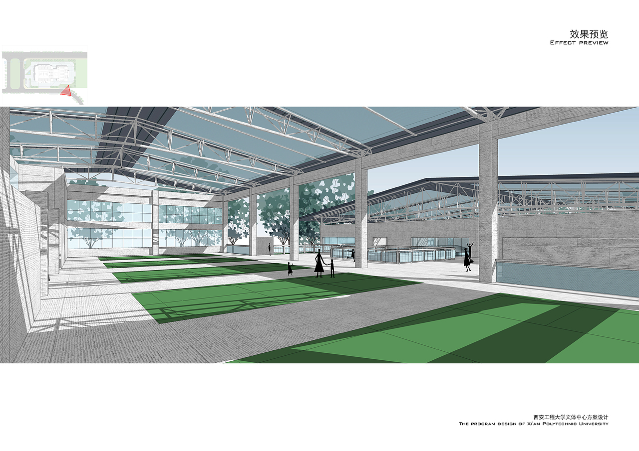 西安工程大学（临潼校区）文体中心建筑方案设计（竞赛二等奖）（图ZNTYyODg3MDQ=） - 建筑设计 - 站酷设计师小影的小影原创素材 - 站酷ZCOOL