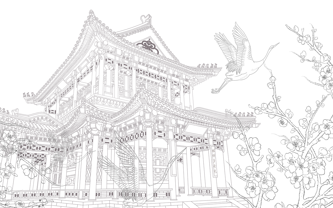 颐和园的大殿怎么画图片