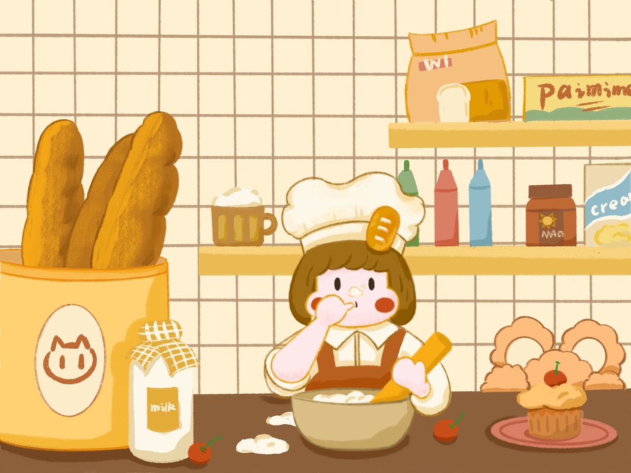 烘焙小时光|插画|儿童插画|班吉小脑壳 - 原创作品 - 站酷 (zcool)