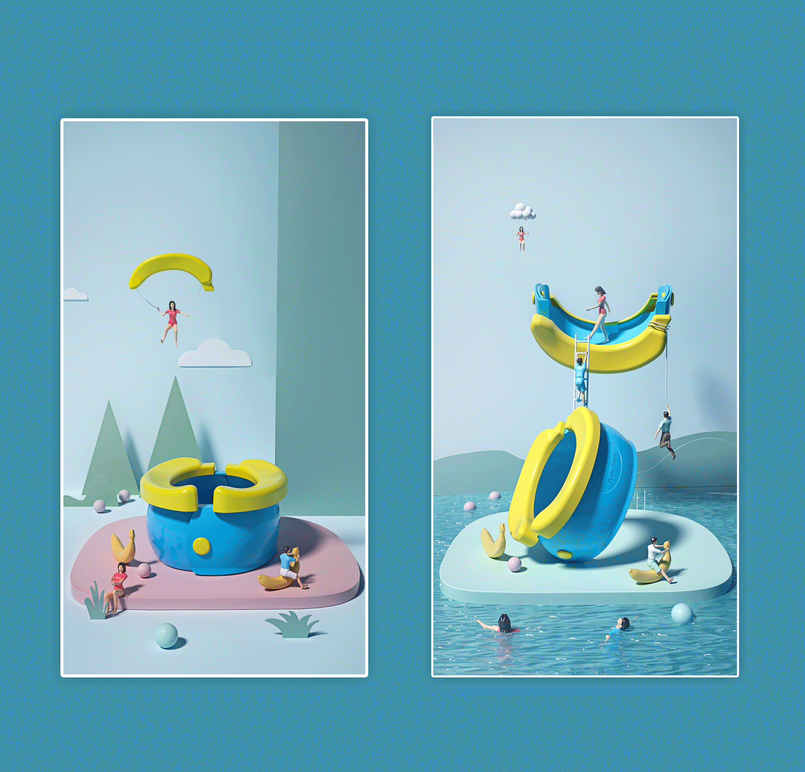 户外旅行儿童马桶坐便器品牌视觉首页详情页设计双11