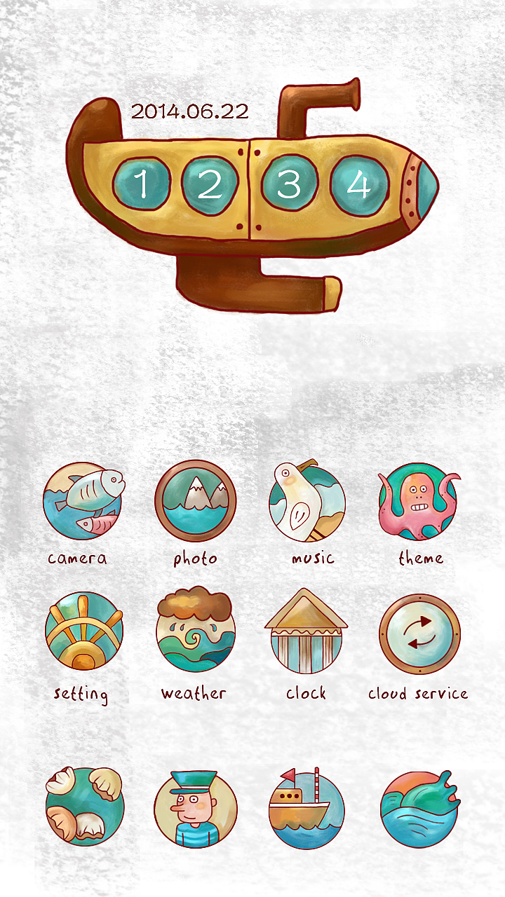 手绘app主题（图ZMTA1MjQ4MTUy） - 主题/皮肤 - 站酷设计师阿陶呀原创素材 - 站酷ZCOOL