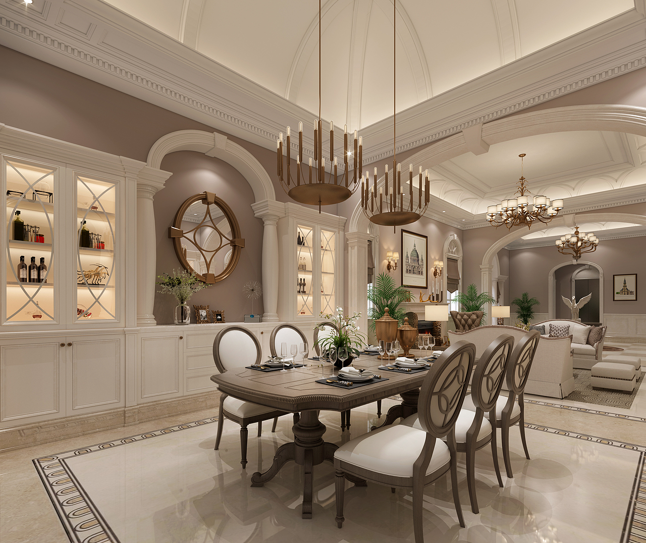 美式现代客餐厅卧室效果图（图ZMTIyMDgxNDU2） - 家装设计 - 站酷设计师马丁15955165412原创素材 - 站酷ZCOOL