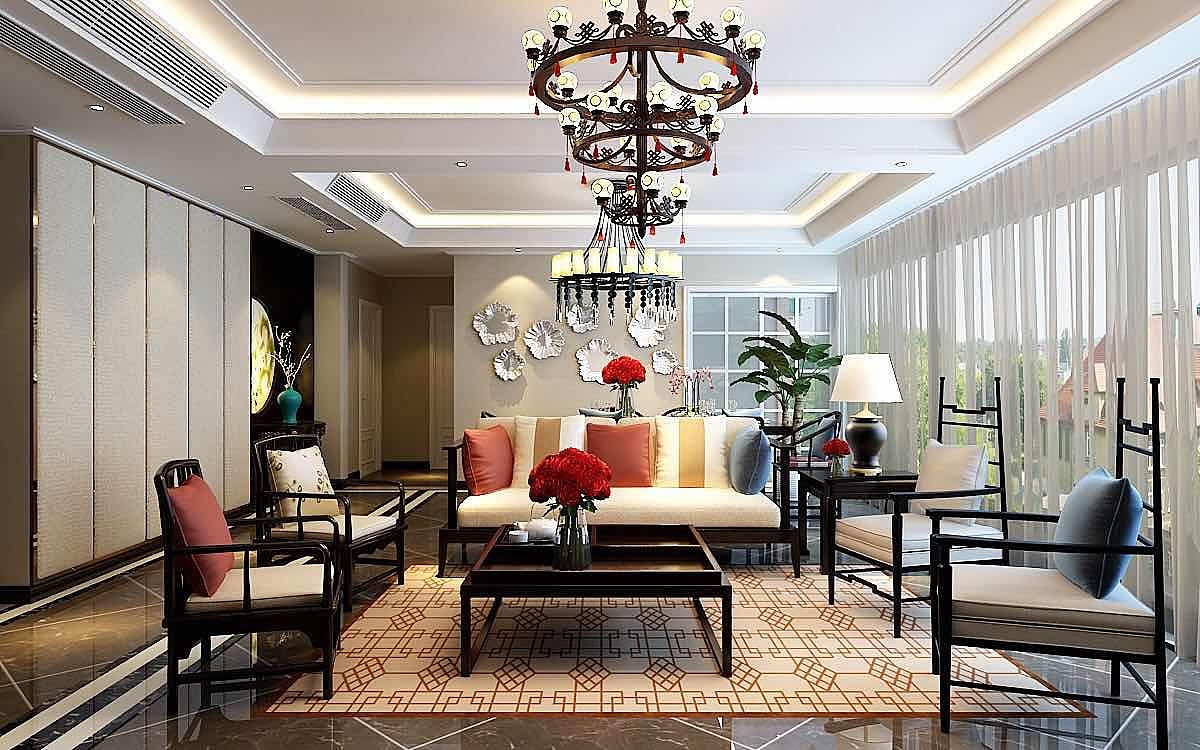 济南桂花园220平米混搭风格装修案例—AMA国际装饰