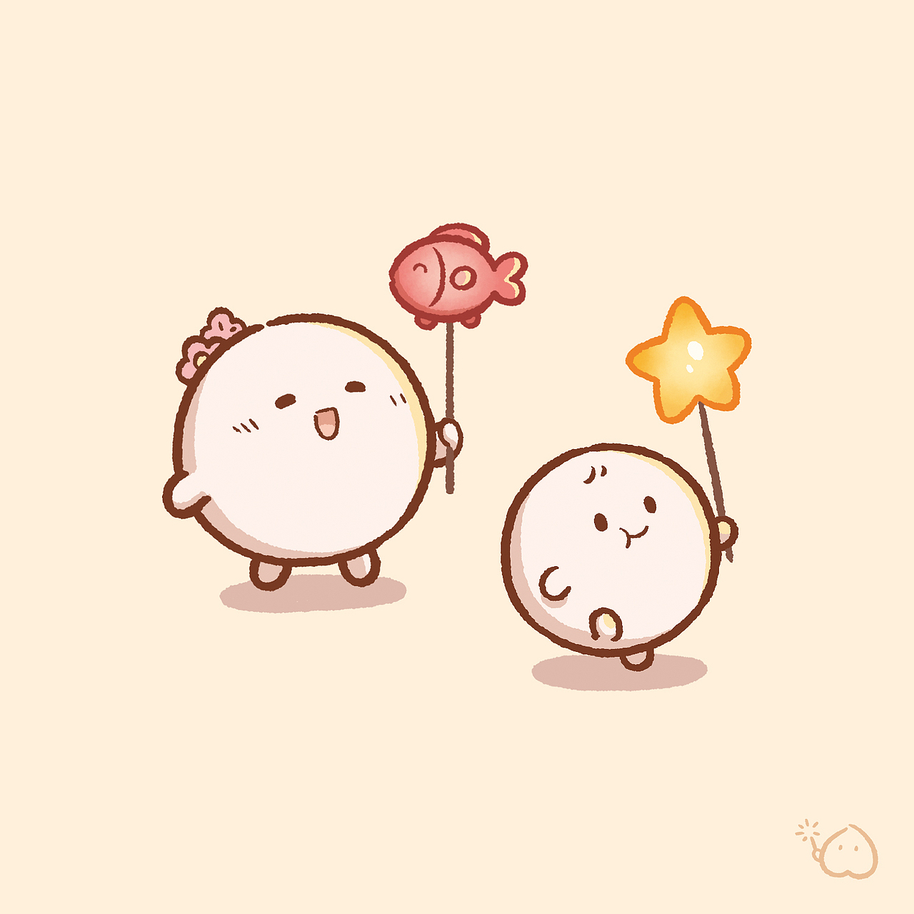 2022年2月主题壁纸头像圆滚滚汤圆居民们