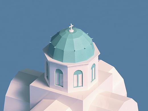 Low Poly | 等不到阳光的圣托里尼