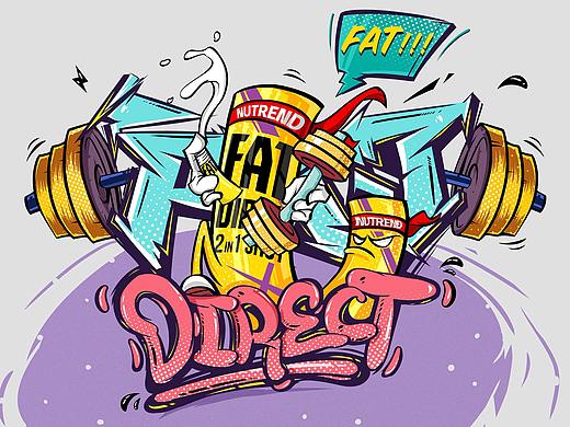 减脂FAT插画包装