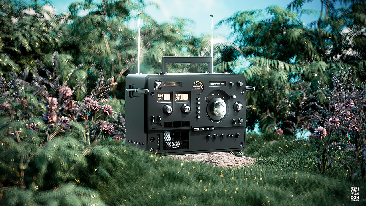 3d电子产品电商海报kv渲染