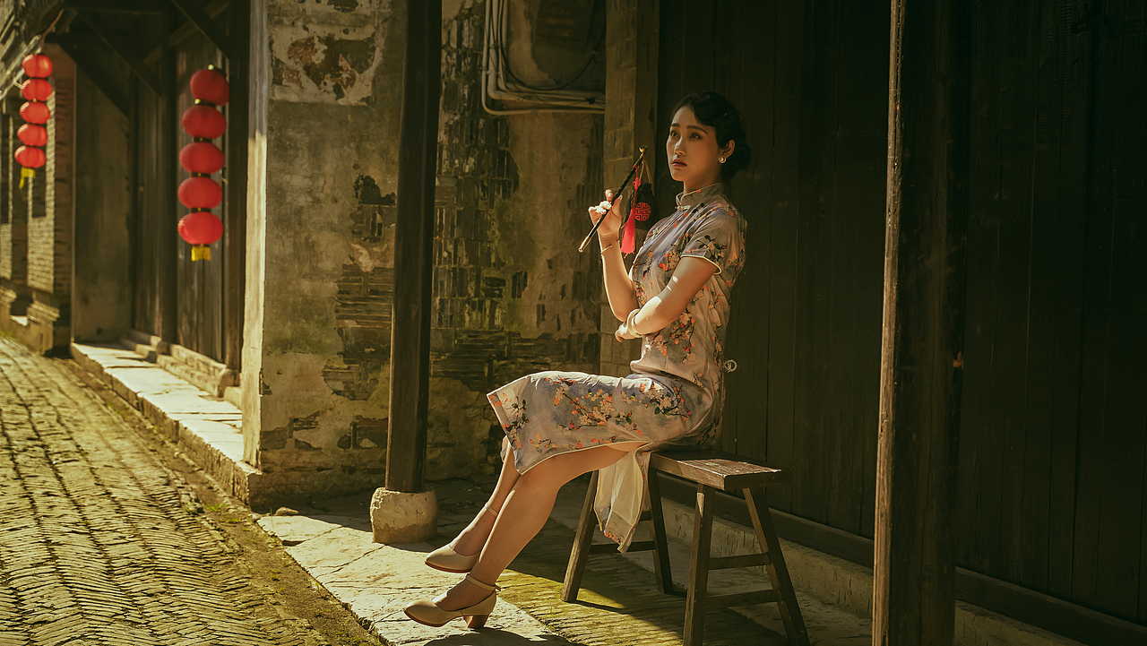 复古人像民国风:老街午后