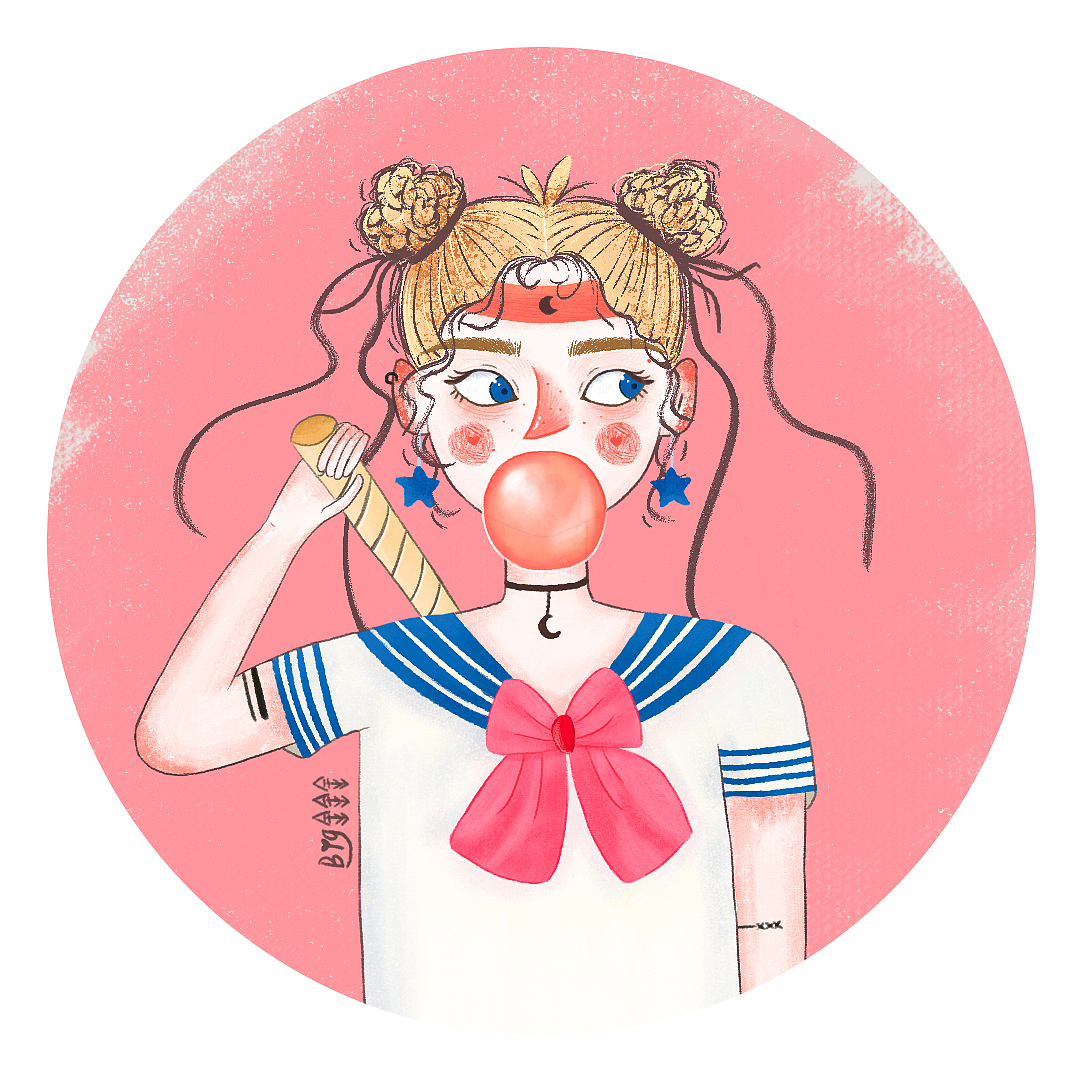 泡泡糖少女系列（图ZMTcxMzMxNDMy） - 创作习作 - 站酷设计师big金金金原创素材 - 站酷ZCOOL