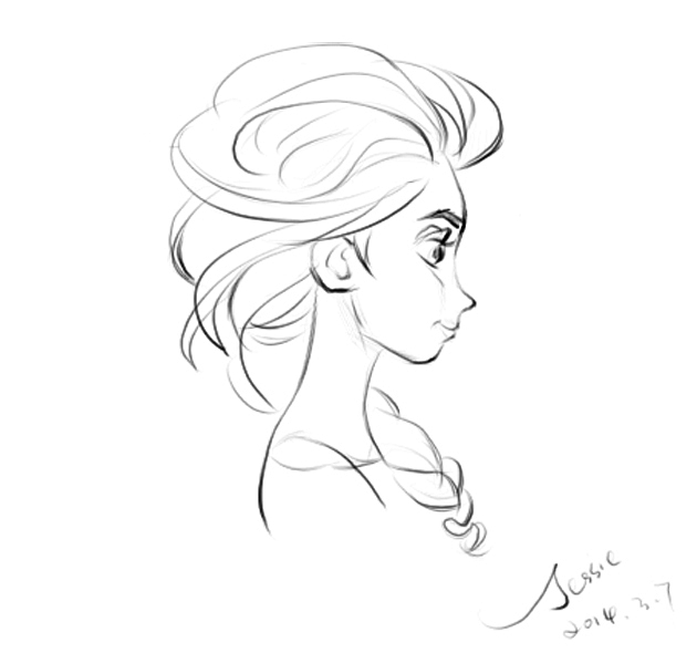 卡通插画 冰雪奇缘艾莎|插画|创作习作|jessie_yang - 原创作品