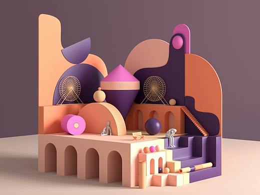 C4D 小场景搭建练习（个人主页-ZMzE5MjY2MDQ=） - 场景 - 站酷设计师乐仔happy原创素材 - 站酷ZCOOL