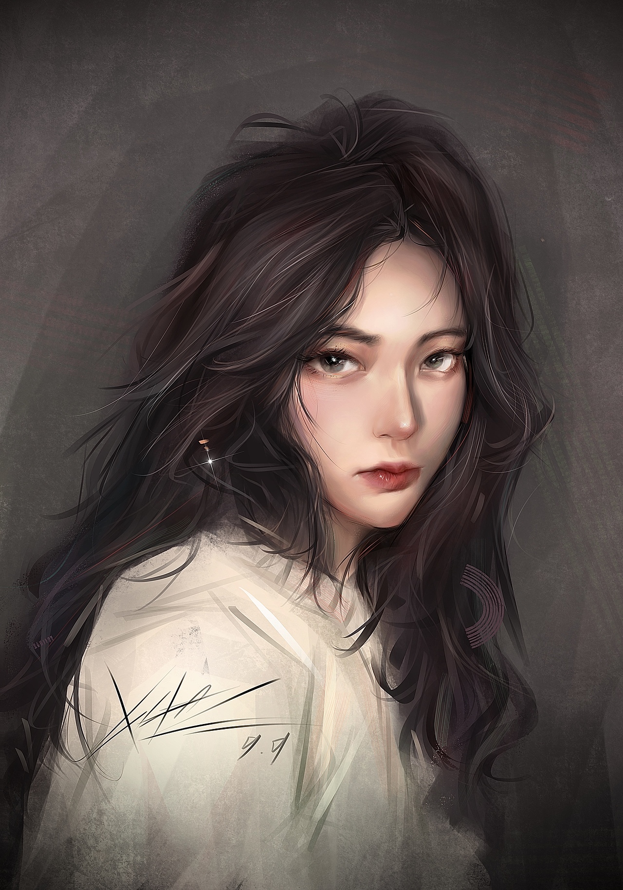 刚学完两个月procreate风格厚涂人像78