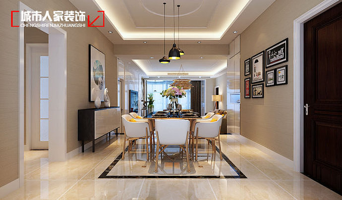 临淄装修公司| 塞纳公馆160平现代简约装修设计效果图（图ZMTE4NjAyNjgw） - 家装设计 - 站酷设计师zbcsrj1118原创素材 - 站酷ZCOOL