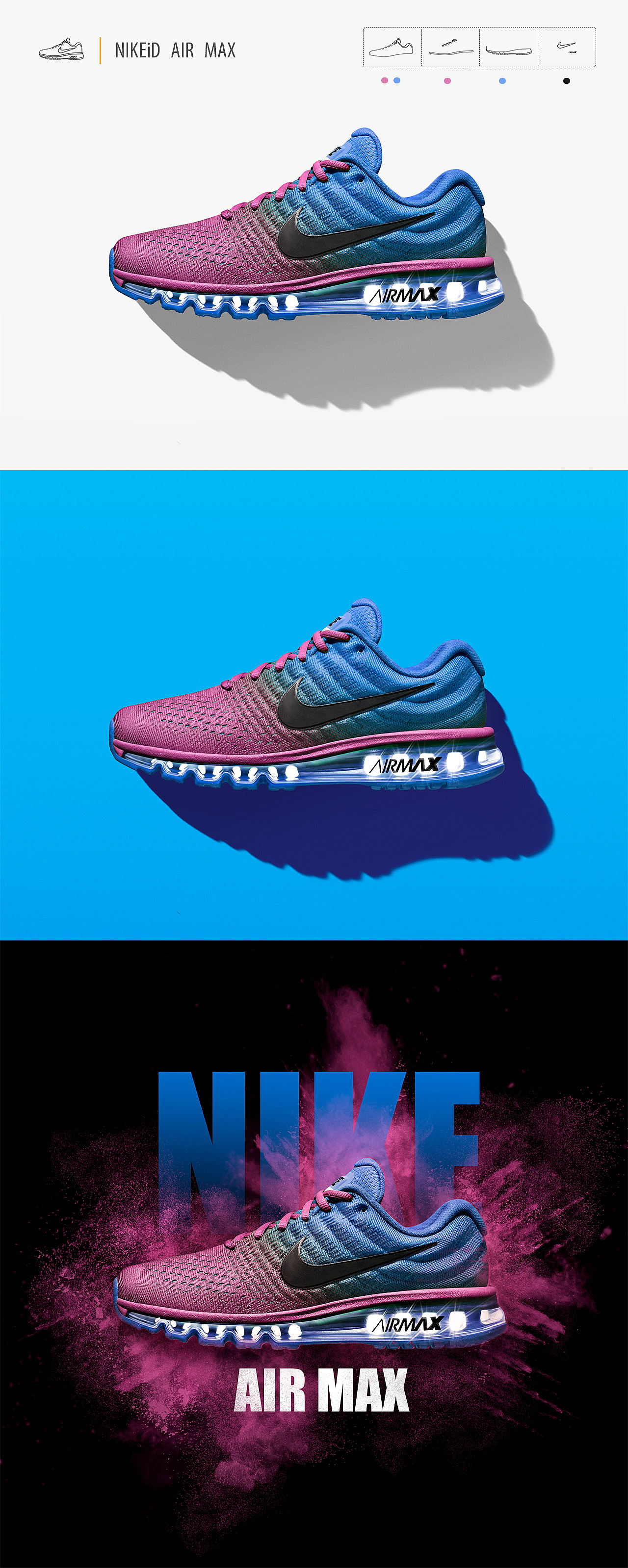 NIKEiD AIR MAX 产品精修+后期创意（图ZOTkyMTUzMDA=） - 海报 - 站酷设计师哆啦A毅原创素材 - 站酷ZCOOL
