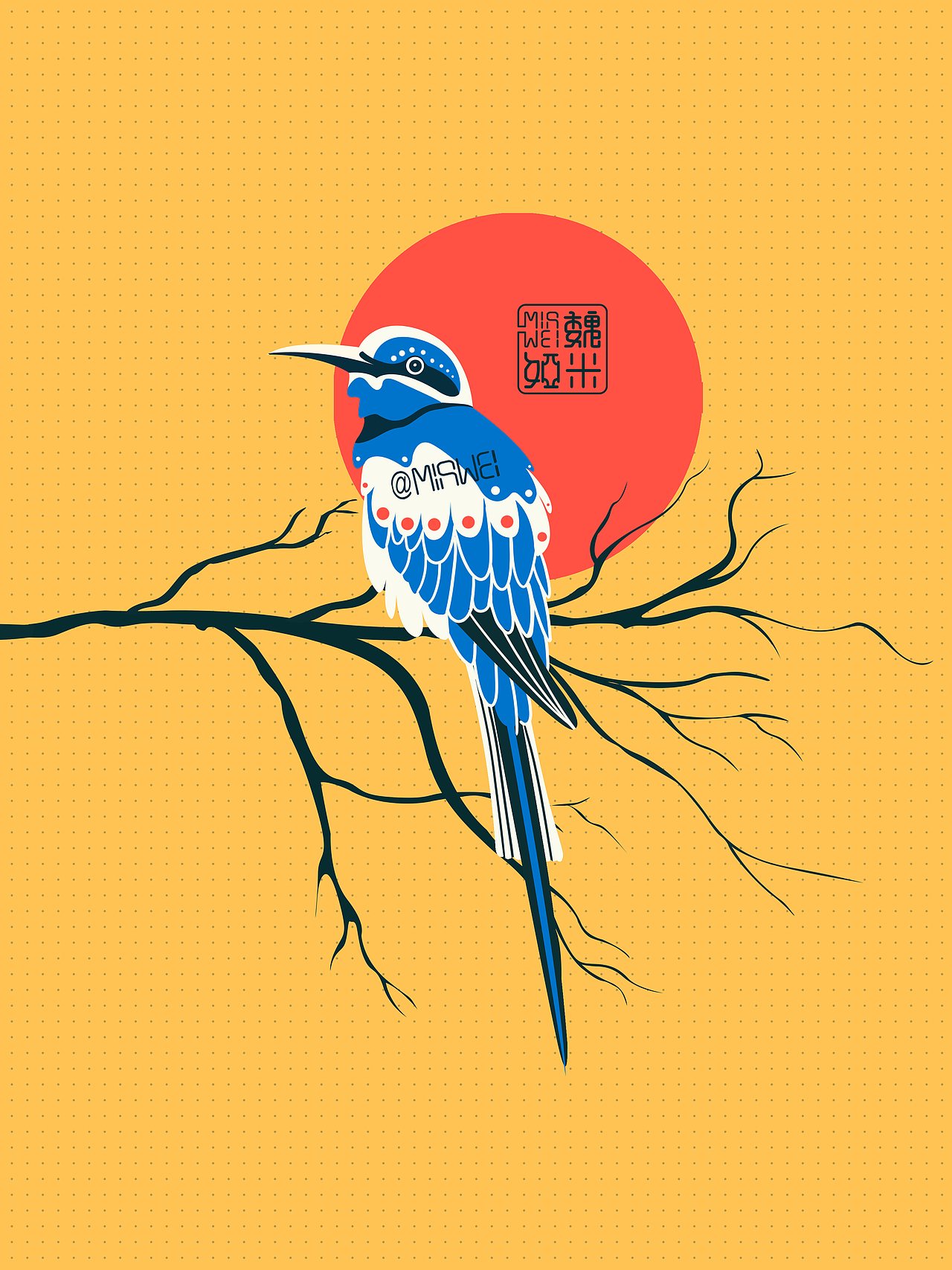 【插畫】花鳥意境系列圖全集（圖ZMjAxNTI0NTg0） - 創(chuàng)作習(xí)作 - 站酷設(shè)計(jì)師魏米婭MiaWey原創(chuàng)素材 - 站酷ZCOOL