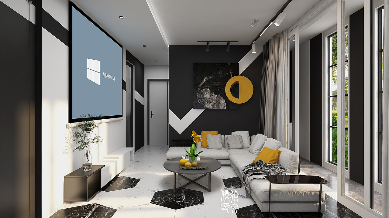现代-黑白（碰撞）（图ZMjMzNzA1Mzg4） - 家装设计 - 站酷设计师Mr丶麋鹿原创素材 - 站酷ZCOOL