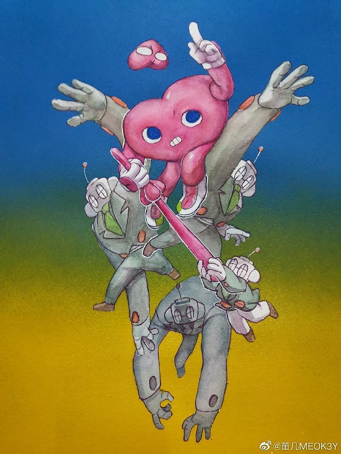 【水彩】原创角色型癫XD的插画创作记录（图ZMTkzNjY5Njg0） - 商业插画 - 站酷设计师苗几MEOK3Y原创素材 - 站酷ZCOOL