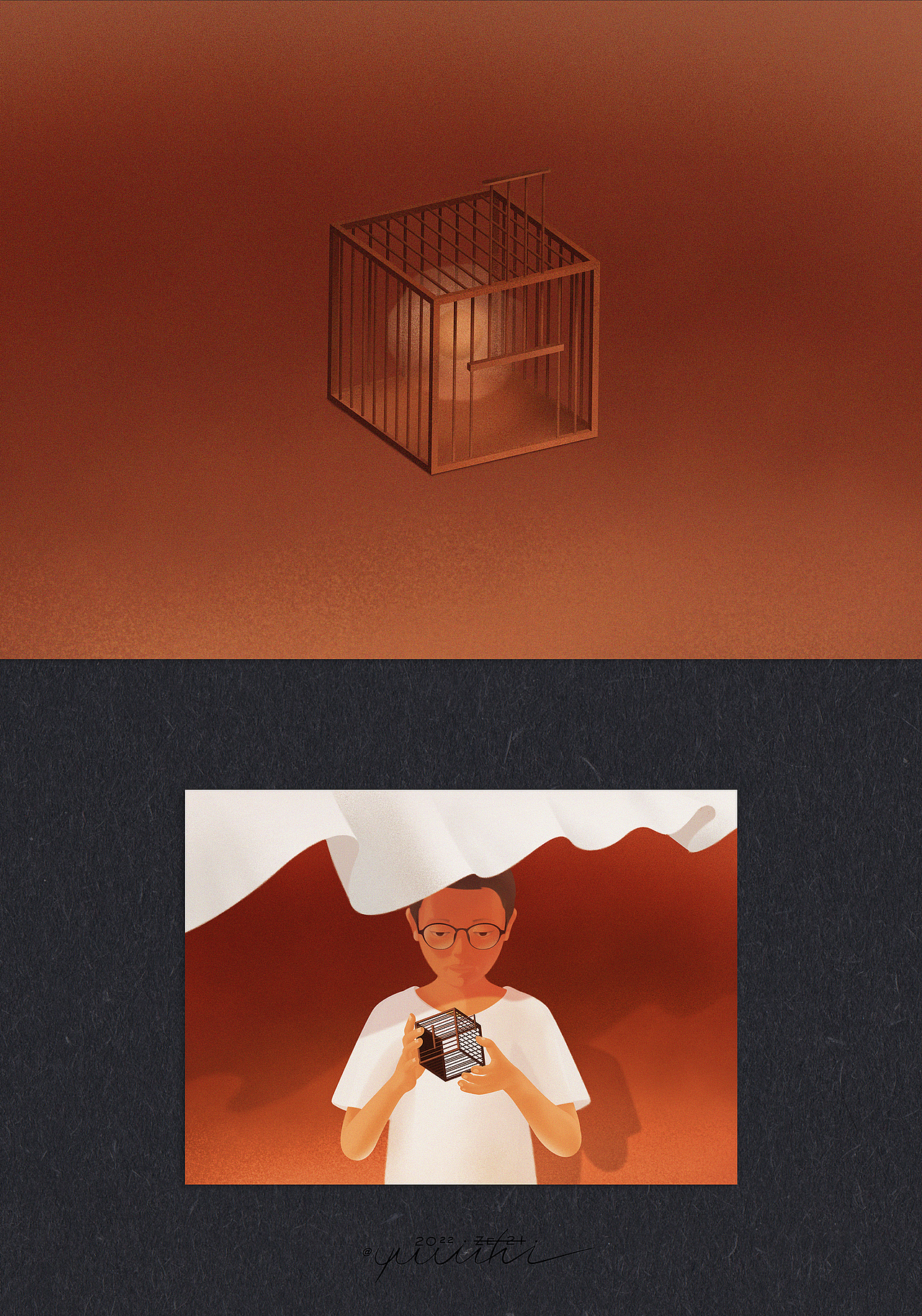 困惑——一个童年梦的解析（图ZMjk0Njk1NTky） - 艺术插画 - 站酷设计师余未知原创素材 - 站酷ZCOOL