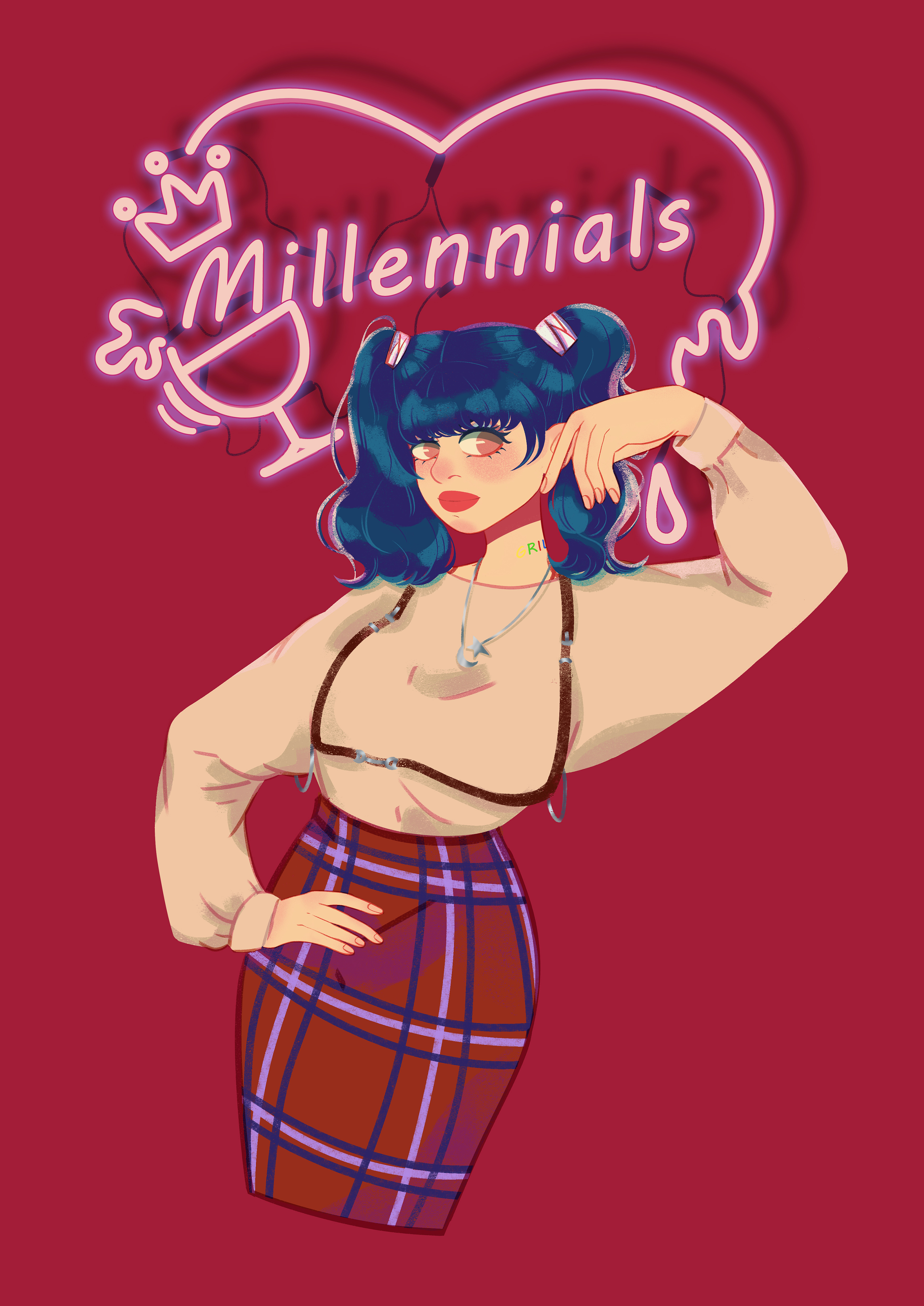 千禧霓虹灯少女