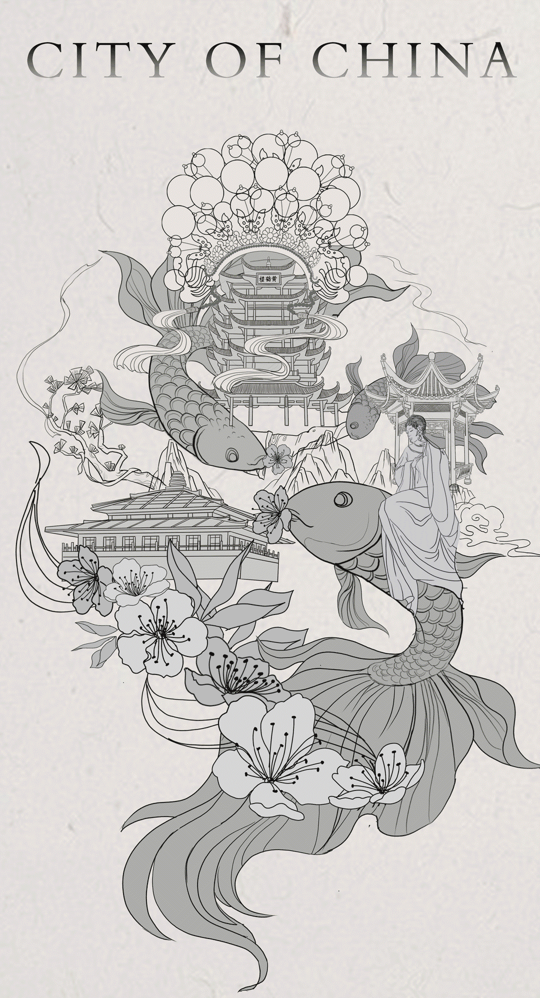 国风插画:热门旅游城市武汉+传统节日端午节