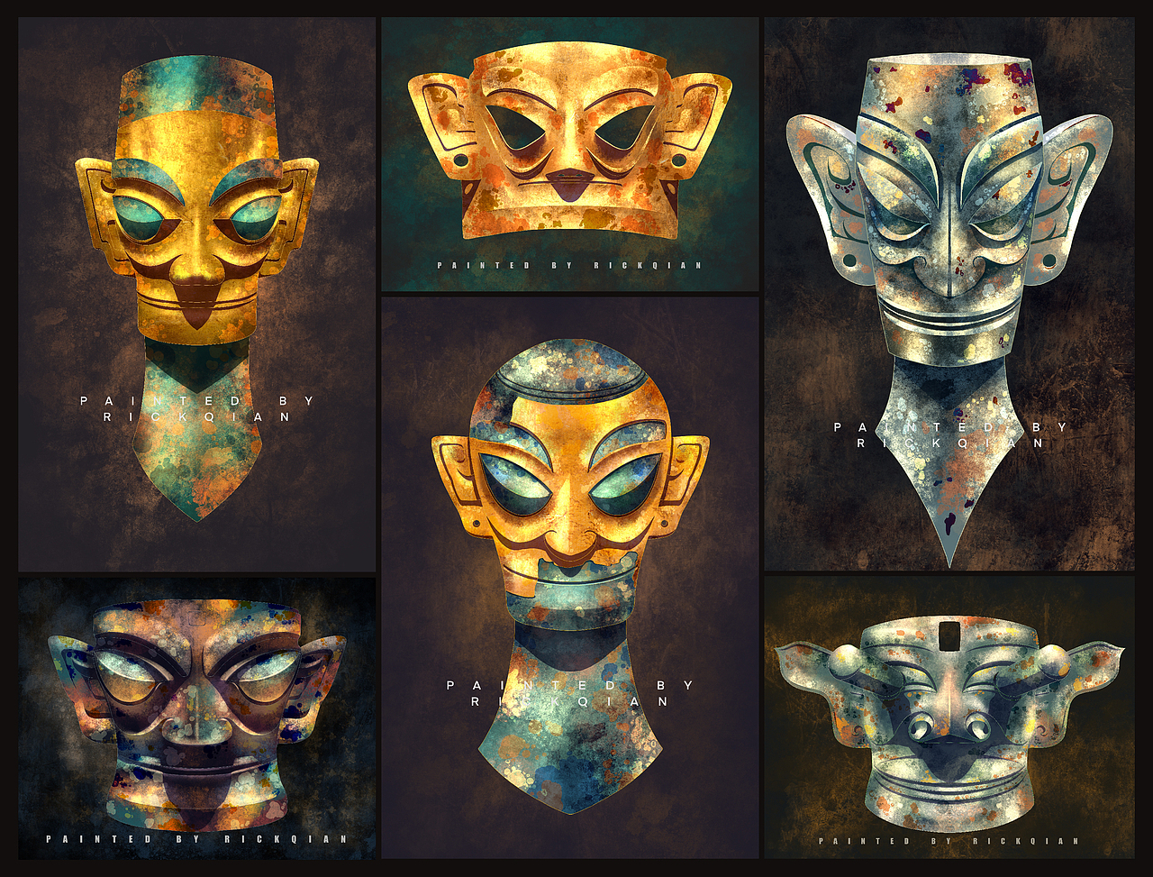 三星堆遗址青铜人像