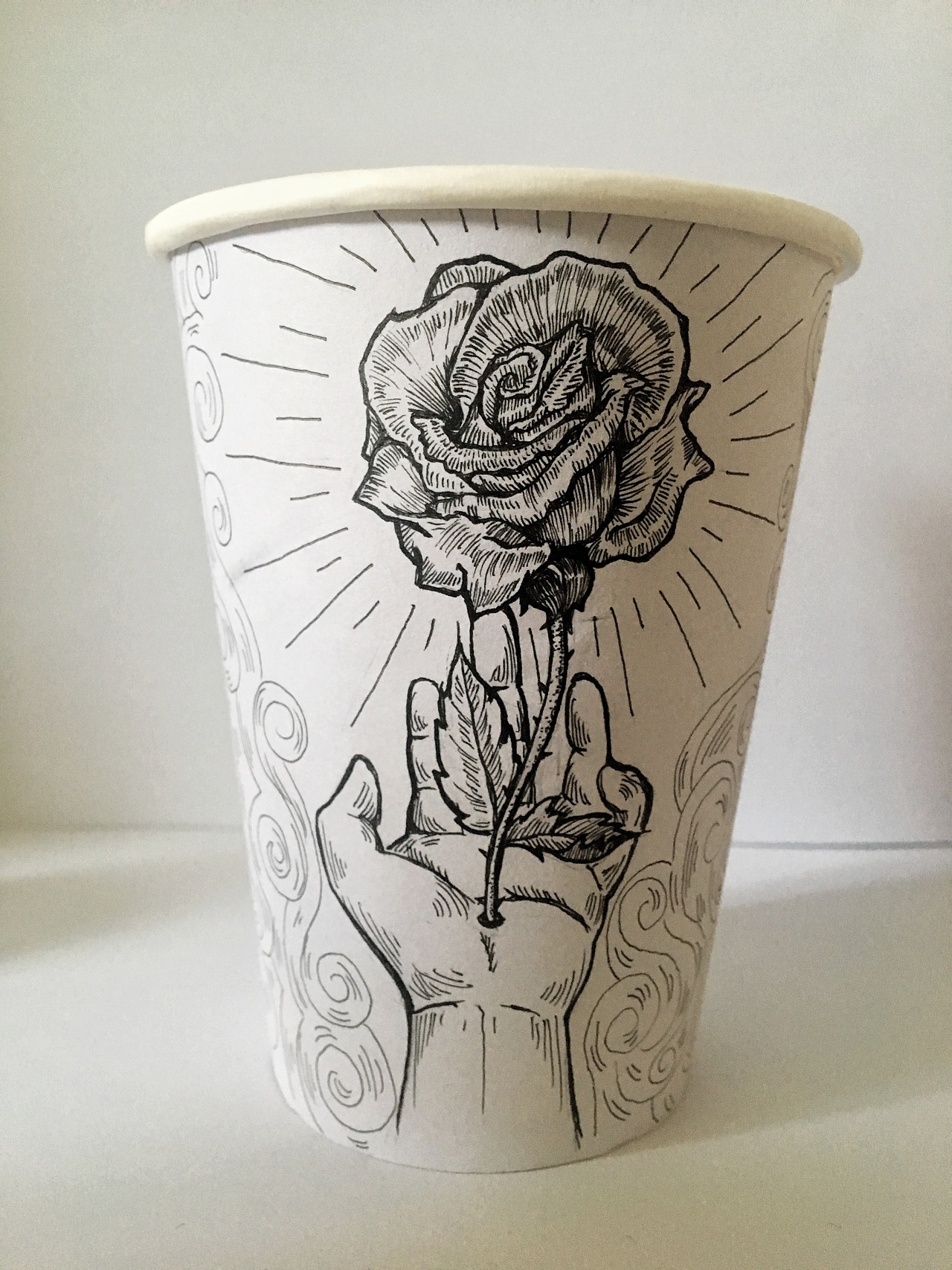 手绘 纸杯
