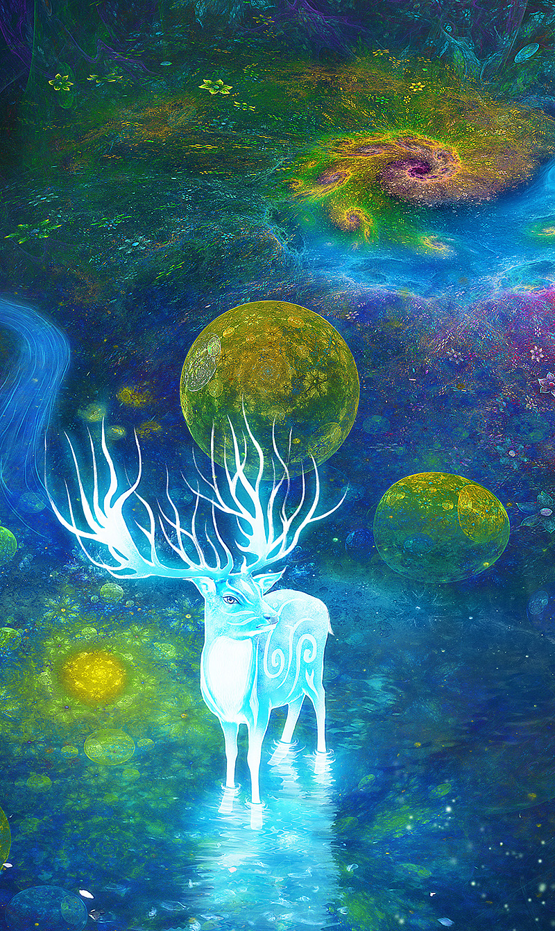 世外 · 鹿园【分形插画】（图ZMTAyNjU3MjYw） - 商业插画 - 站酷设计师春和绘原创素材 - 站酷ZCOOL