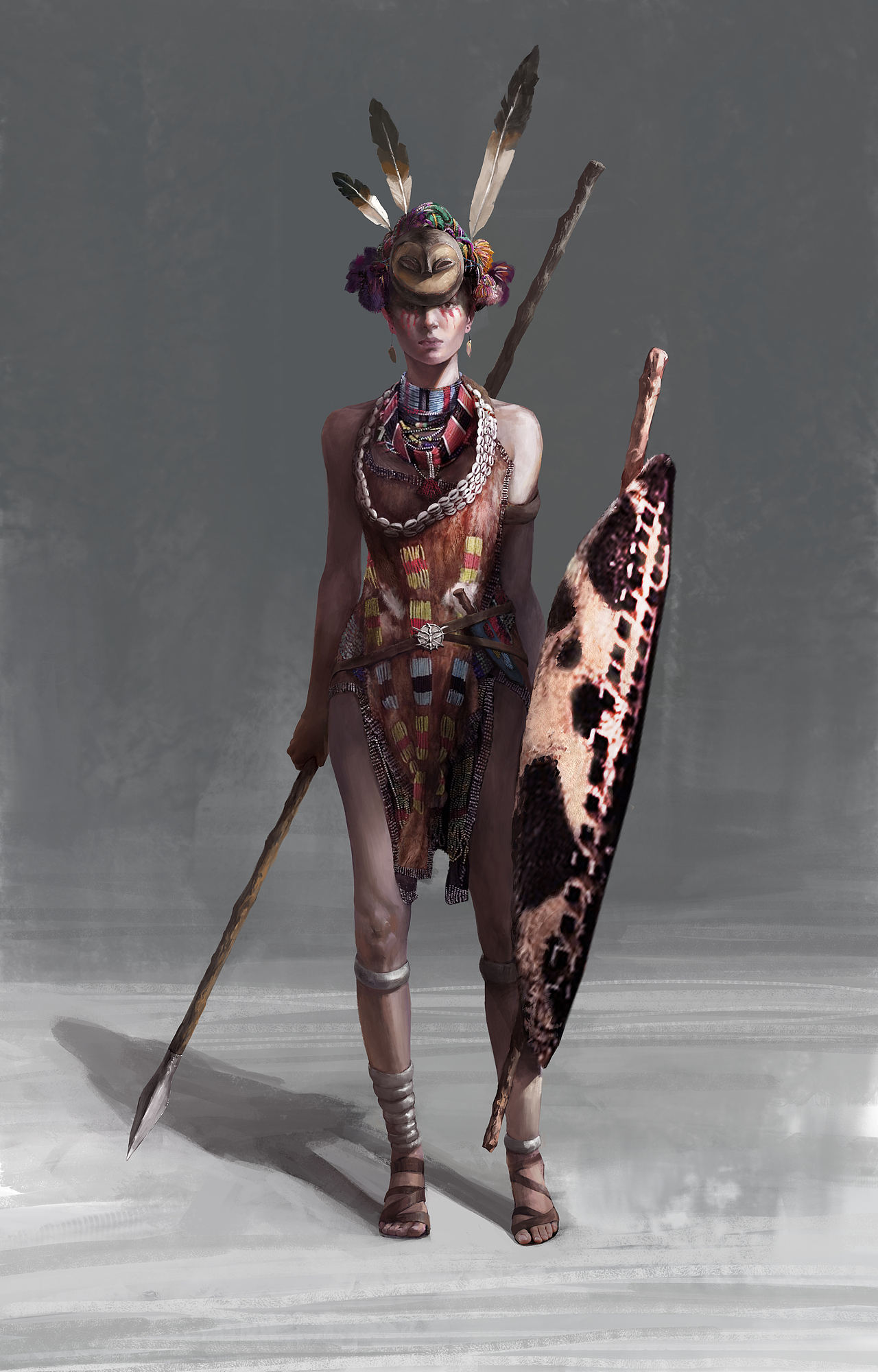 部落战士（图ZMTYzMDMxMTYw） - 概念设定 - 站酷设计师鱼__鱼原创素材 - 站酷ZCOOL