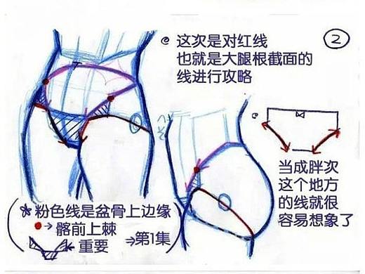 臀部关节穿插关系(个人主页-ZMzQ0NjcyNTI=) - 游戏原画 - 站酷设计师美术加网校原创素材 - 站酷ZCOOL