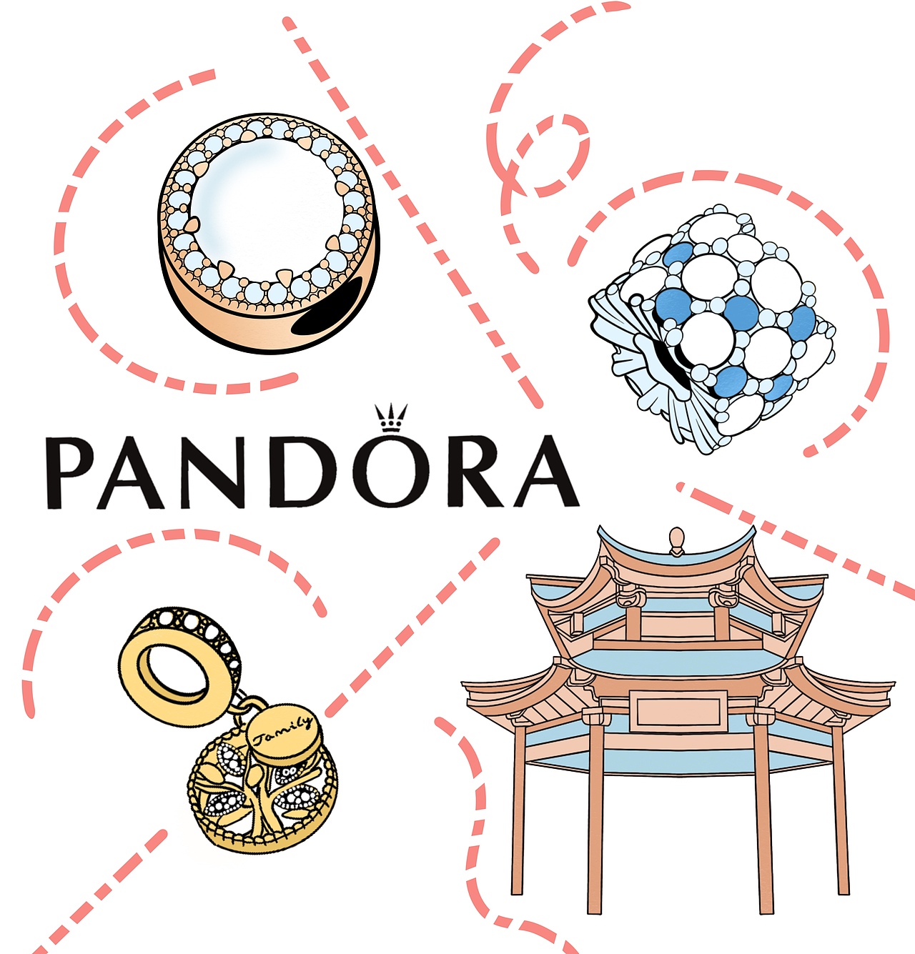 【潘多拉产品展示柜 插画设计合集】