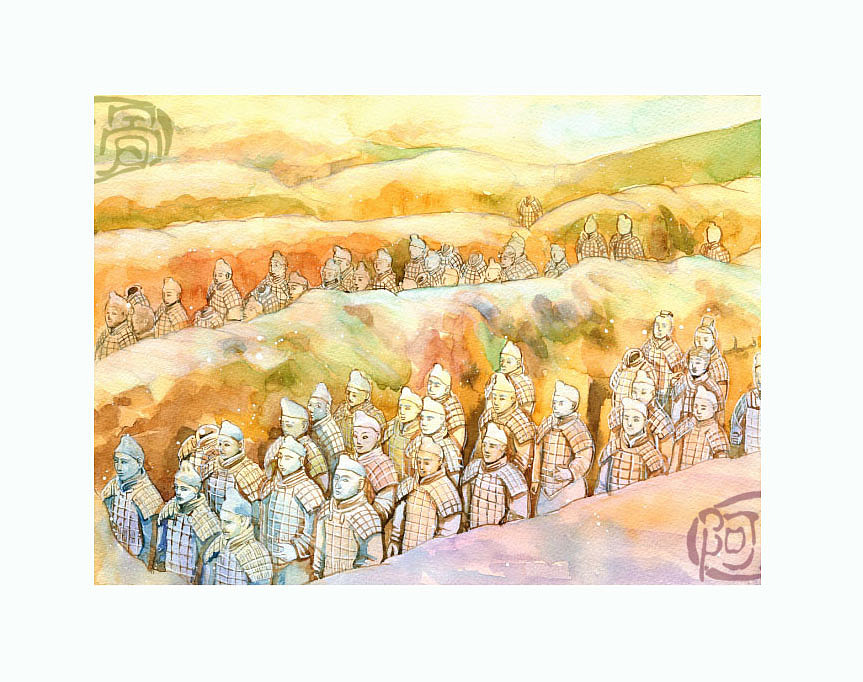 手绘城市系列——《陕西》（图ZMjI5OTcwNjA=） - 商业插画 - 站酷设计师阿骨AOKI原创素材 - 站酷ZCOOL