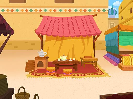 阿拉伯小鎮(zhèn)（個人主頁-ZNTQwNDA2NTY=） - 兒童插畫 - 站酷設(shè)計師Mosaic娜原創(chuàng)素材 - 站酷ZCOOL