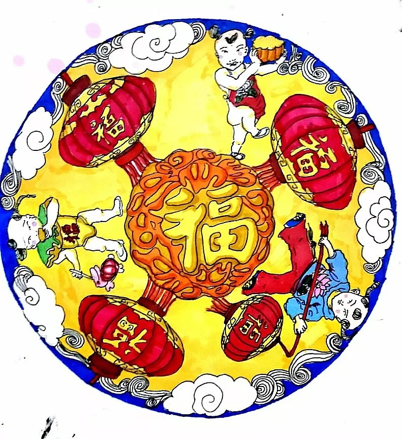 小孩儿戏中秋