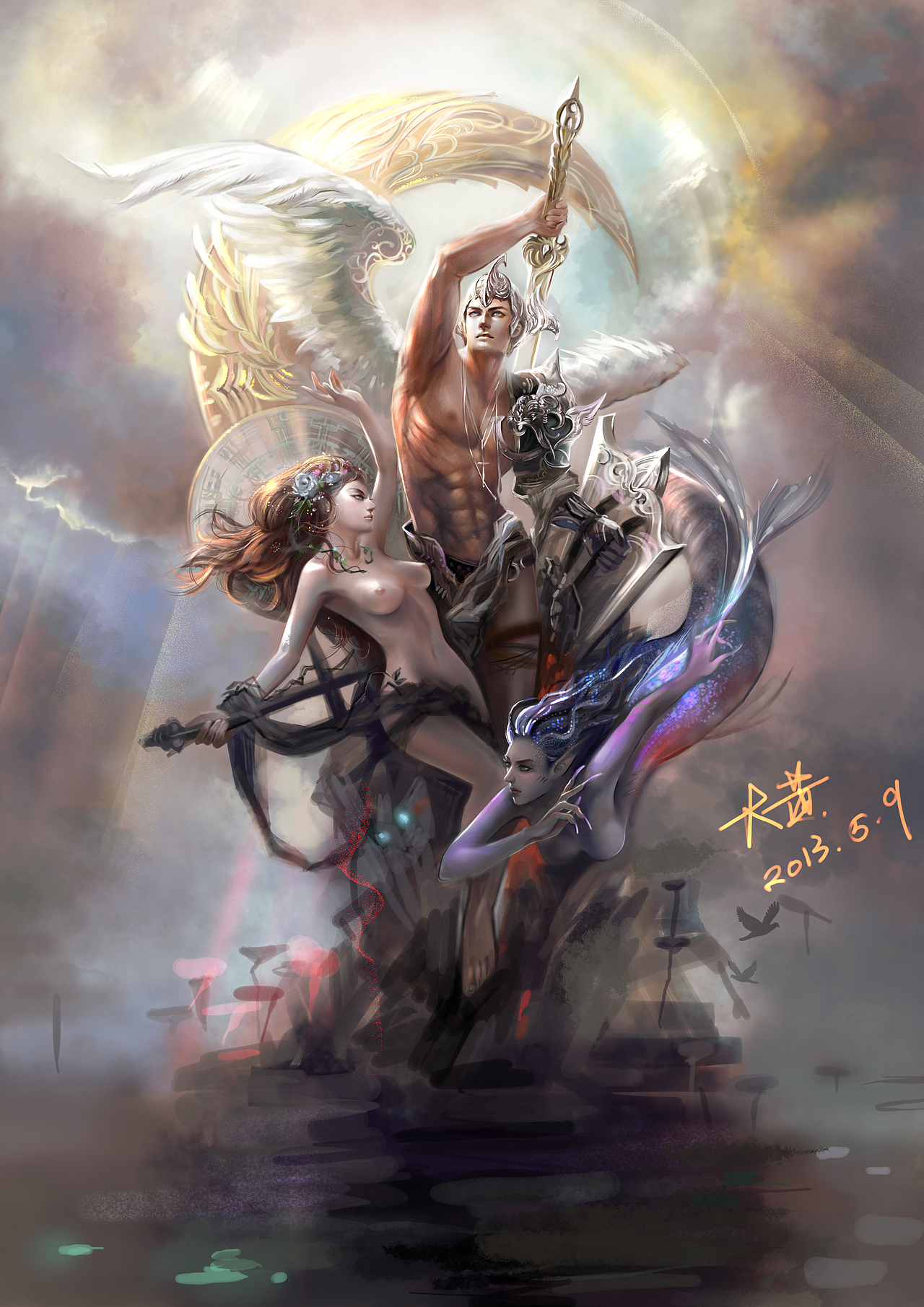 临摹G.J大师作品，还是有差距啊T&nbsp;T