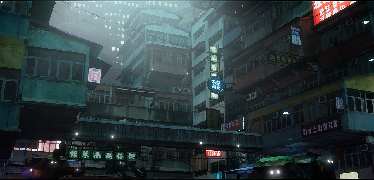 Enscape 朋克街区动画（图ZMjUxNDg1NDMy） - 场景 - 站酷设计师ENS茶会十字原创素材 - 站酷ZCOOL