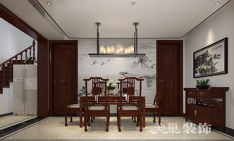 天伦庄园300平别墅装修新中式效果图（图ZNzU2MDQyNjA=） - 家装设计 - 站酷设计师美巢装饰世男原创素材 - 站酷ZCOOL