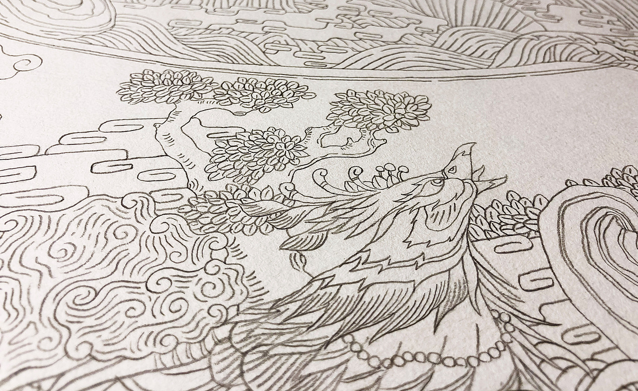山海/膳境·大盆菜品牌插画