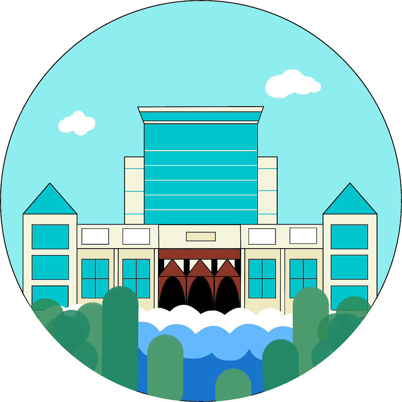 西北民族大学图书馆ai插画设计