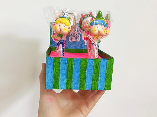 石塑黏土棒棒糖胸针