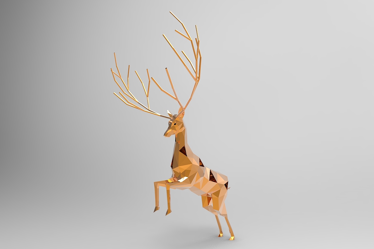 创意c4d模型麋鹿