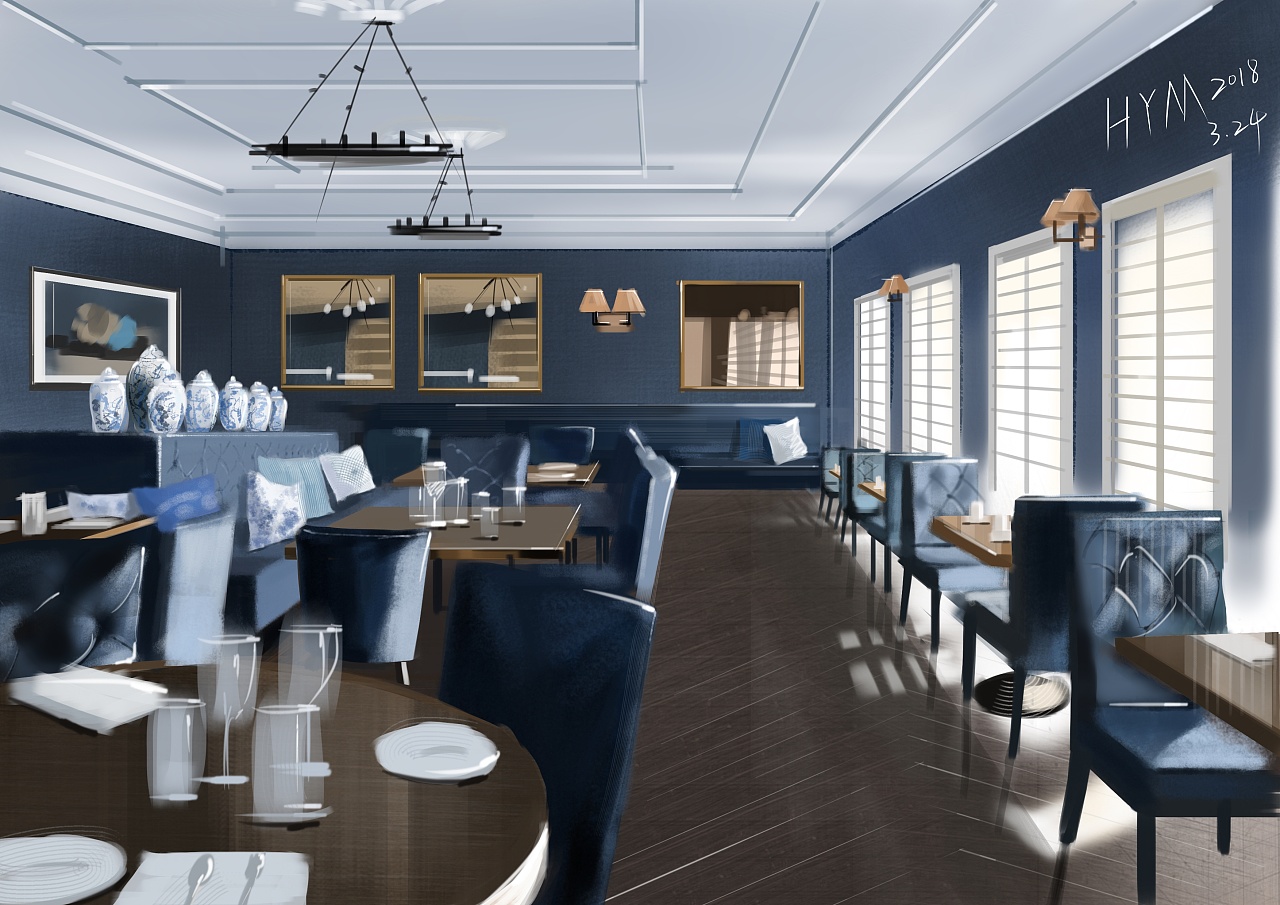 sketchbook室内效果图|空间|家装设计|黄的瓜 - 原创作品 - 站酷