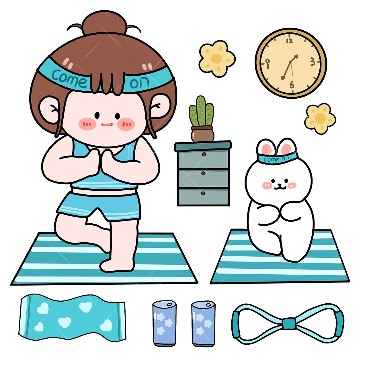 手帐贴纸~一套20张,每个色系5张